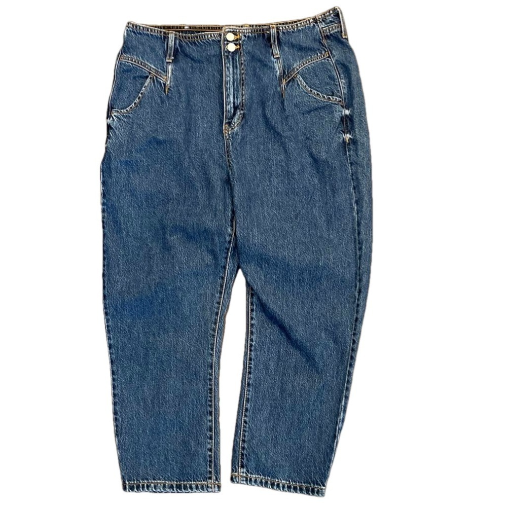 R Jeans Sz 12 blue super high rise Mom jeans
